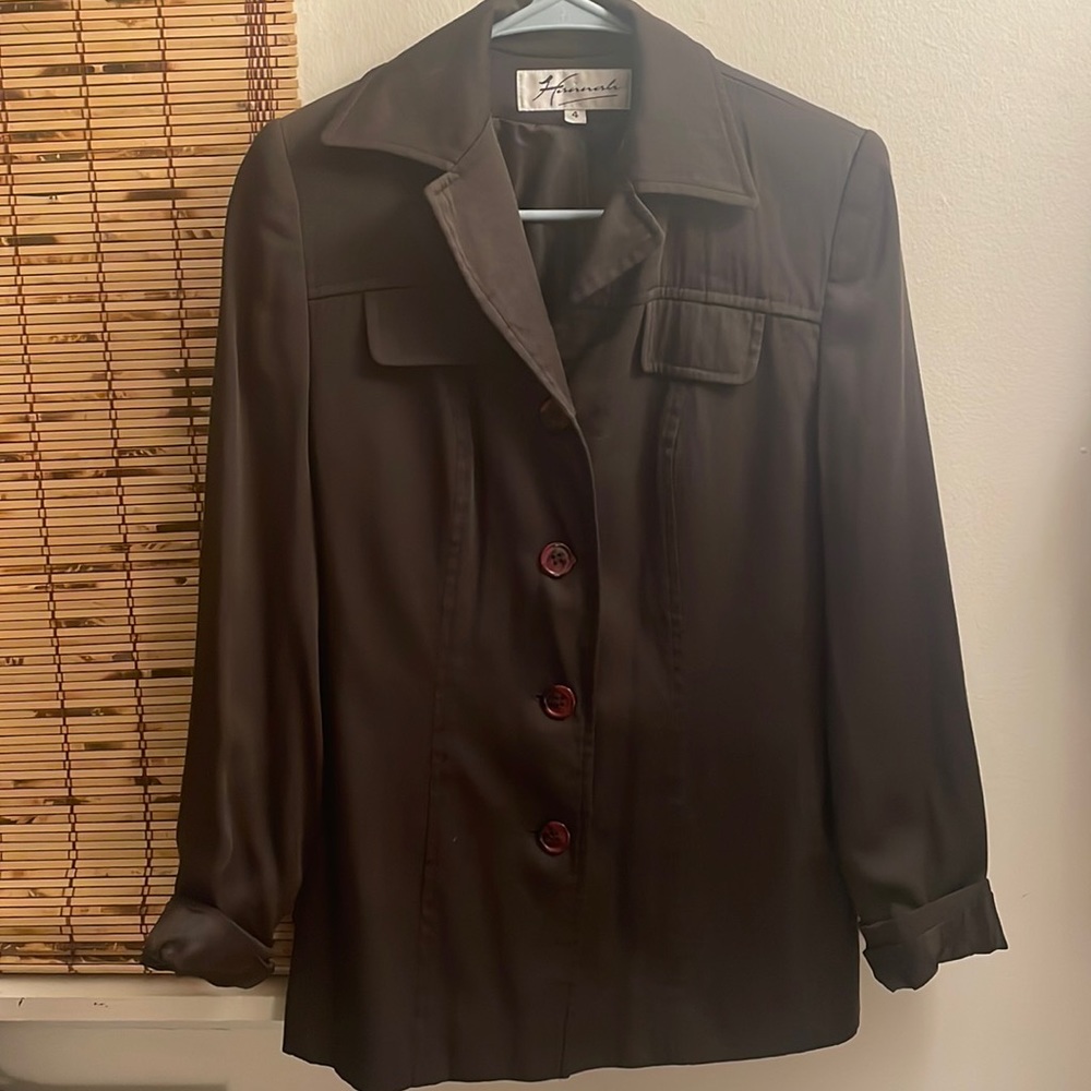 Hannah dark brown lined blazer size 4